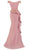 Janique - 1945 Off Shoulder Lace Applique Ruffle Peplum Trumpet Gown Mother of the Bride Dresses
