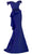 Janique - 1945 Off Shoulder Lace Applique Ruffle Peplum Trumpet Gown Mother of the Bride Dresses 4 / Cobalt