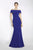 Janique - 2933 Off Shoulder Glitter Mermaid Gown Evening Dresses 0 / Royal