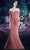 Janique - 2936 Shimmer Off Shoulder V Neck Trumpet Gown Evening Dresses 2 / Rose Gold