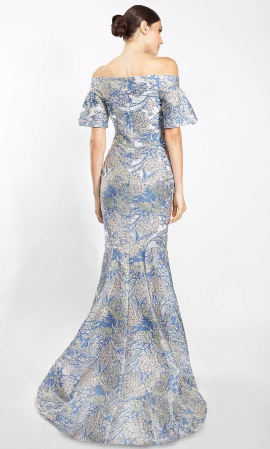 Janique 3941 - Flutter Sleeve Trumpet Evening Gown