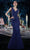 Janique - 45021 Gilt-Accented Jacquard Peplum Mermaid Gown Mother of the Bride Dresses