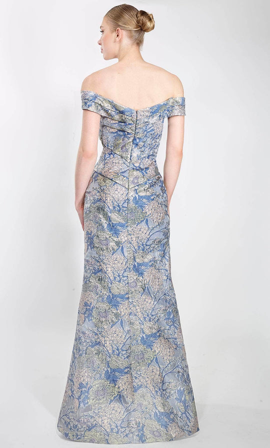 Janique 920 - Bow Ornate Floral Evening Gown