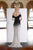 Janique - A18375 Draped Off Shoulder Mermaid Gown In Black / White Special Occasion Dress