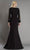 Janique - BSH-001 Bead-Draped Long Sleeve Sheath Gown In Black Special Occasion Dress