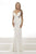 Janique Contoured Crystal Embellished Sheath Gown CCSALE 8 / Ivory