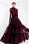 Janique - K7031 Long Sleeve High Neck Lace A-Line Gown Evening Dresses 0 / Maroon