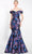 Janique P23002 - Asymmetrical Trumpet Evening Gown Special Occasion Dress 2 / Blue/Purple