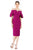 Janique - Short Sleeve Knee-Length Formal Dress 1942 Semi Formal 10 / Fuchsia