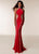 Jasz Couture - 6208 High Halter Contoured Jewel-Trimmed Panel Gown Special Occasion Dress 0 / Red