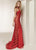 Jasz Couture - 6300 Sheer Side Paneled Fitted Evening Dress Special Occasion Dress 0 / Red