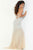 Jasz Couture - 6425 Plunging Halter V-Neck Fully Embellished Gown - 1 pc Nude In Size 4 Available CCSALE 4 / Nude