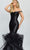 Jasz Couture - 7008 Off Shoulder Ruffle Mermaid Evening Gown Evening Dresses