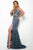 Jasz Couture - 7041 Beaded Fringe Dress with Slit Evening Dresses 000 / Slate
