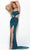 Jasz Couture - 7068 Sexy Cutout Open Back Beaded Evening Dress Evening Dresses 000 / Teal