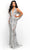 Jasz Couture 7348 - Halter Deep V-Neck Evening Dress Special Occasion Dress 000 / Silver