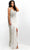 Jasz Couture - 7366 Embellished Sweetheart Neckline With High Slit Sheath Dress Special Occasion Dress 000 / White