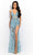 Jasz Couture - 7367 Embroidered Sheer Sleeveless V-Neck Dress Special Occasion Dress 000 / Sky Blue