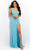 Jasz Couture - 7381 Embellished Sleeveless Sequin With High Slit Dress Special Occasion Dress 000 / Turquoise