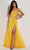 Jasz Couture 7406 - Floral Sequined Tulle Gown Special Occasion Dress 000 / Yellow