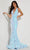 Jasz Couture 7409 - Plunging V-Neck Sleeveless Evening Dress Special Occasion Dress 000 / Ocean Blue