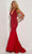 Jasz Couture 7412 - Stone Embellished Halter Prom Dress Special Occasion Dress 000 / Red