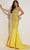 Jasz Couture 7412 - Stone Embellished Halter Prom Dress Special Occasion Dress 000 / Yellow