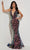 Jasz Couture 7414 - Embroidered Floral Evening Gown Special Occasion Dress 000 / Black/Multi