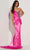 Jasz Couture 7418 - Embellished One Sleeve Evening Dress Special Occasion Dress 000 / Fuchsia
