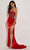 Jasz Couture 7418 - Embellished One Sleeve Evening Dress Special Occasion Dress 000 / Red