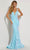 Jasz Couture 7432 - Deep V-Neck Sleeveless Dress Special Occasion Dress 000 / Aqua