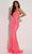 Jasz Couture 7432 - Deep V-Neck Sleeveless Dress Special Occasion Dress 000 / Hot Pink