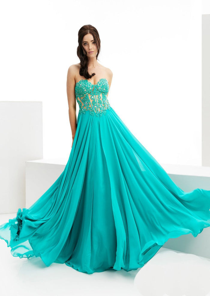 Jasz Couture - Embellished Sweetheart Dress 6022 Special Occasion Dress 0 / Jade