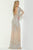 Jasz Couture - Long Sleeve Embellished Sheath Dress 6455 - 1 pc Nude In Size 2 Available CCSALE 2 / Nude