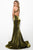 Jasz Couture - Sleek Plunging Halter Prom Dress 7061 - 1 pc Navy In Size 10 Available CCSALE 10 / Navy