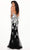 Jasz Couture - Sleeveless Floral Embroidered Trumpet Gown 7128 - 1 pc Black/White In Size 8 Available CCSALE 8 / Black/White