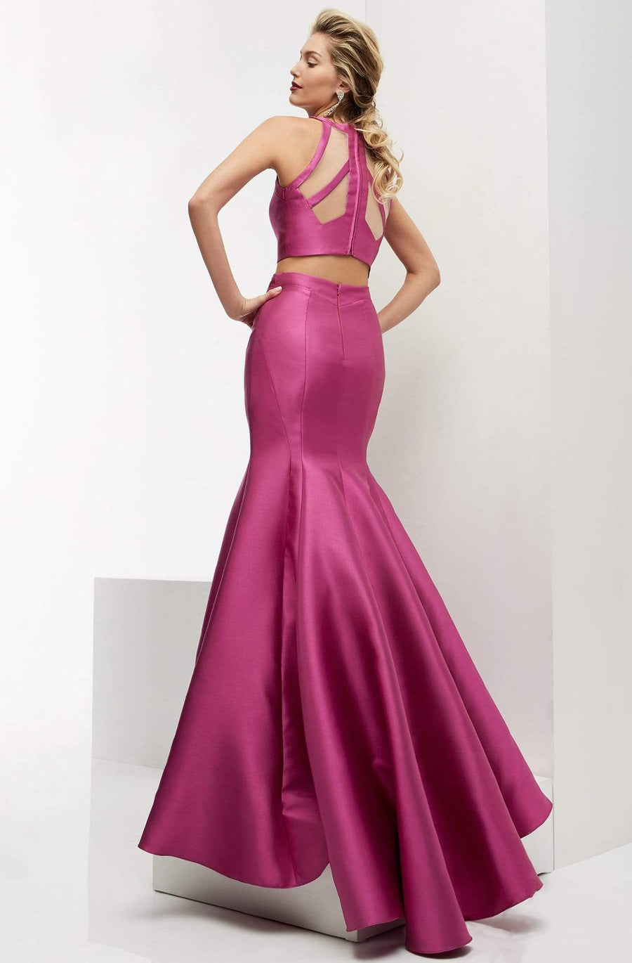Sweetheart Neckline Lace-Up Back Formal Gown Candy Pink