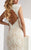 Jasz Couture - V-Neck Floral Lace Evening Gown 6025 Special Occasion Dress