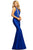 Johnathan Kayne - 2037 Jewel-Studded Illusion Plunge Halter Gown Evening Dresses 00 / Royal