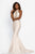 Johnathan Kayne - 2037 Jewel-Studded Illusion Plunge Halter Gown Evening Dresses 00 / Soft White
