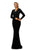Johnathan Kayne - 2045 Embellished Long Sleeve V-neck Trumpet Dress Special Occasion Dress 00 / Black