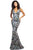 Johnathan Kayne - 2106 Sleeveless V Neck Sequin Velvet Mermaid Gown Evening Dresses 00 / Iridescent