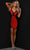 Johnathan Kayne 2408S - V-Neck Heat Stone Embellished Cocktail Dress Cocktail Dresses 00 / Black-Red