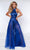 Johnathan Kayne - 2418 Halter Full Length Pantsuit Prom Dresses 00 / Royal