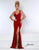 Johnathan Kayne - 2420 Velvet Sleeveless High Slit Gown Prom Dresses 00 / Red