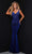 Johnathan Kayne - 2430 Velvet Ultra Low Back Gown Prom Dresses 00 / Royal