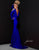 Johnathan Kayne - 2436 Cowl Back Thigh High Leg Slit Gown Prom Dresses 00 / Royal