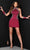 Johnathan Kayne 2527 - Embellished High Neck Short Dress Cocktail Dress 00 / Magenta