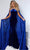 Johnathan Kayne 2535 - Long Cape Jewel Neck Evening Gown Evening Dresses 00 / Royal