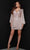 Johnathan Kayne 2543 - Shimmering V-neck Cocktail Dress Cockail Dresses 00 / Rose Gold